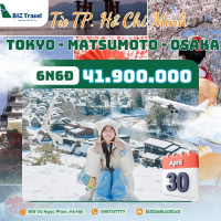 Tour Nhật Bản mùa hoa anh đào từ TP Hồ Chí minh 6N6D năm 2025