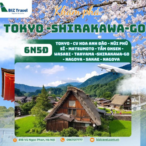 Tour Nhật Bản: Tokyo - Matsumoto - Làng Cổ tích Shirakawa-go 6N5D