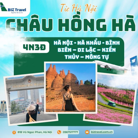 Tour Châu Hồng Hà: Hà Khẩu - Bình Biên - Kiến  Thủy - Di Lặc 4N3D