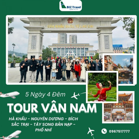 Tour Trung Quốc | Tây Song Bản Nạp - Phổ Nhĩ 5N4D từ Hà Nội năm 2025