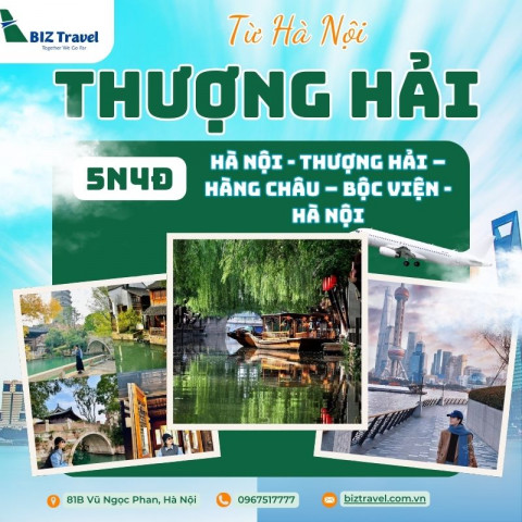 Du lịch Thượng Hải - Hàng Châu - Bộc Viện 5N4D từ Hà Nội