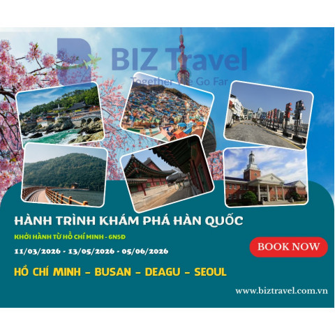 Hành trình khám phá Hàn Quốc Hồ Chí Minh - Busan - Deagu - Seoul