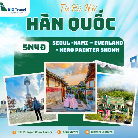 |BAY VIETNAM AIRLINES| Tour Hàn Quốc mùa hè Seoul - Nami - Everland 
