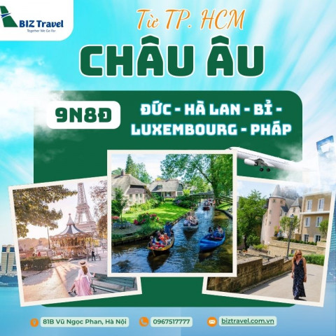 Du lịch Châu Âu 5 nước dịp nghỉ lễ 30/4 - 1/5 năm 2025 từ TP HCM