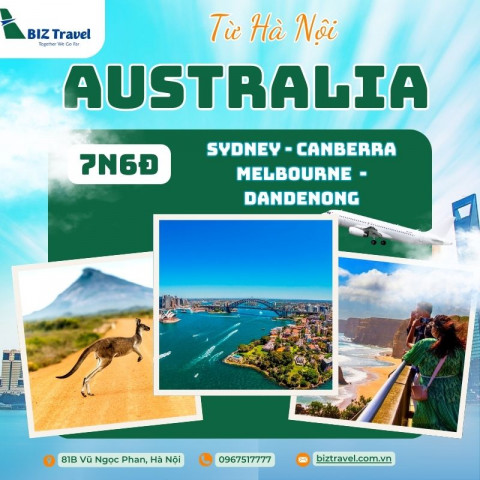Du lịch Úc: Sydney - Canberra Melbourne 7N6D từ Hà Nội năm 2025
