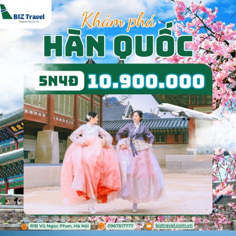 Tour Hàn Quốc: Seoul - Nami - Everland mùa hè năm 2025 từ Hà Nội